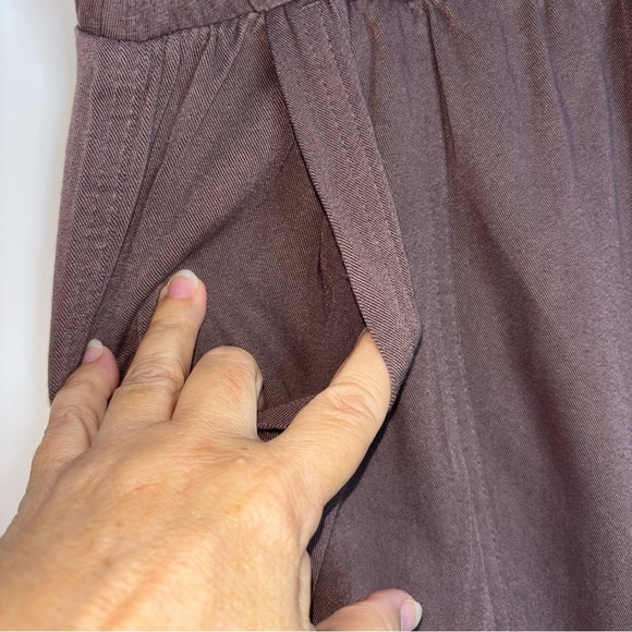 Splendid Brown Jogging Style Pants Women’s Large Elastic Drawstring Waist Pocket - Picture 6 of 8